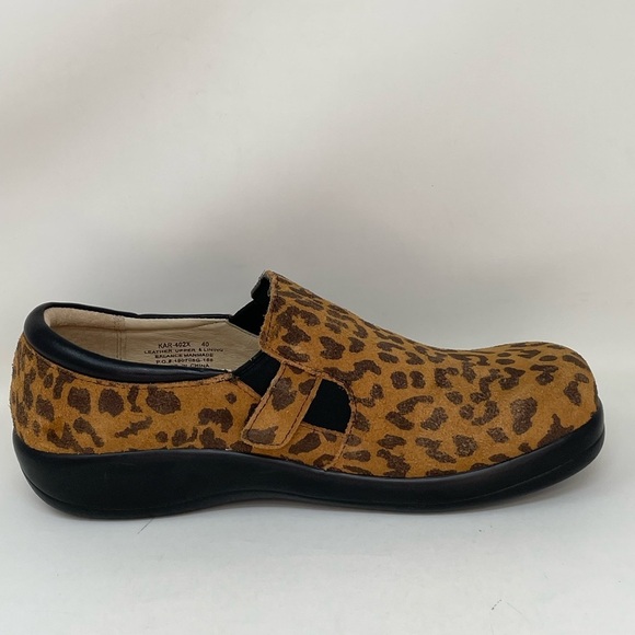 ALEGRIA Shoes Kara Loafer Slip On Comfort Nursing Leopard Print Brown Black - Picture 11 of 13